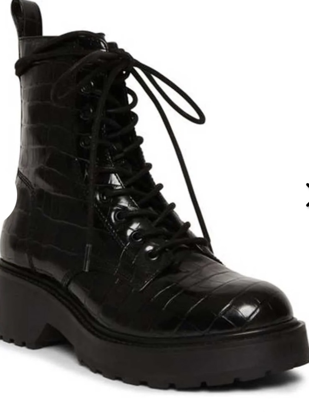 Steve Madden Black ‘Tornado Lace Up Croc Boots